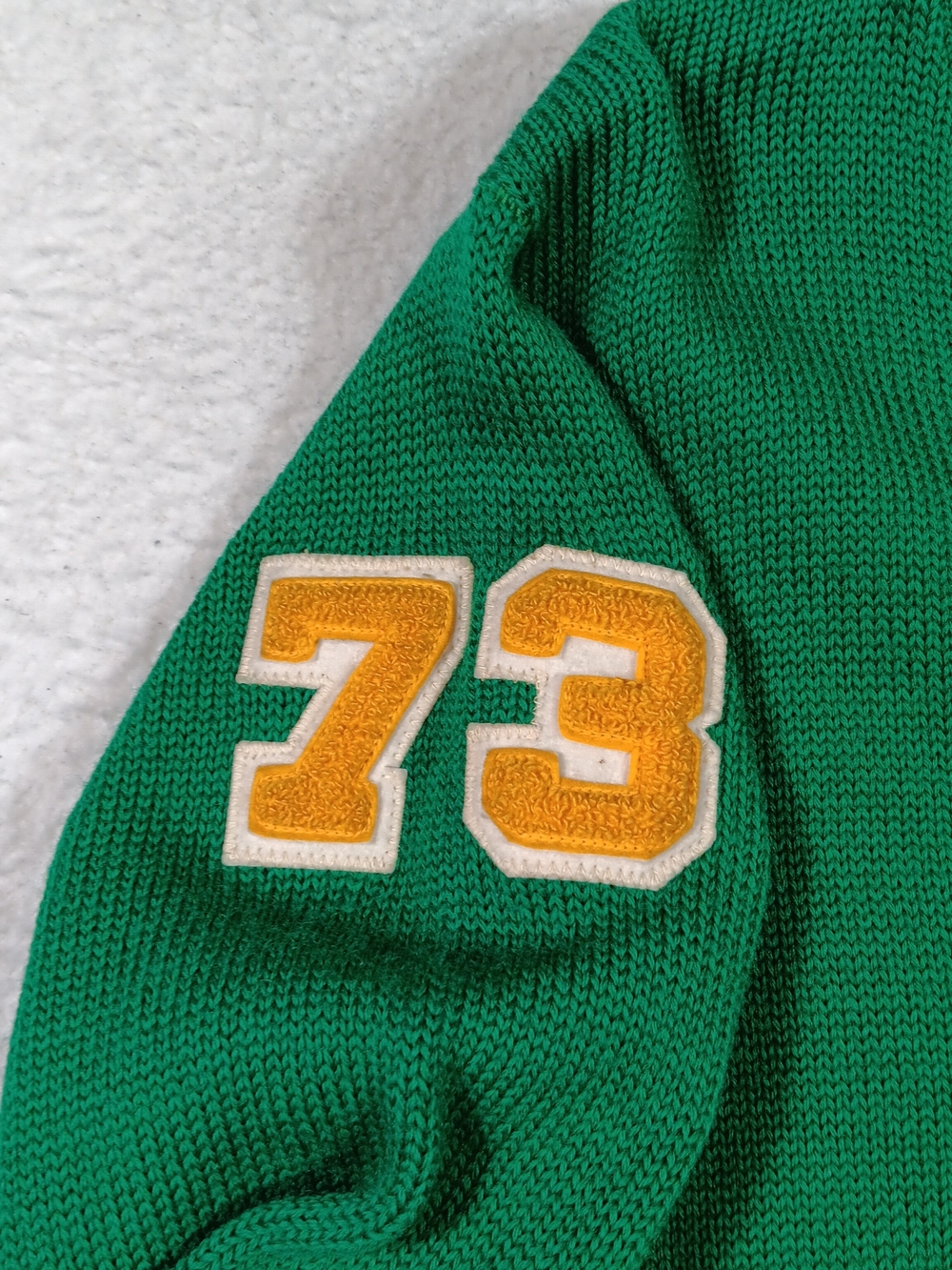 Vintage 50s Holloway Letterman Cardigna Mens 38 Kelly Green Chenille N Ivy - Picture 5 of 14